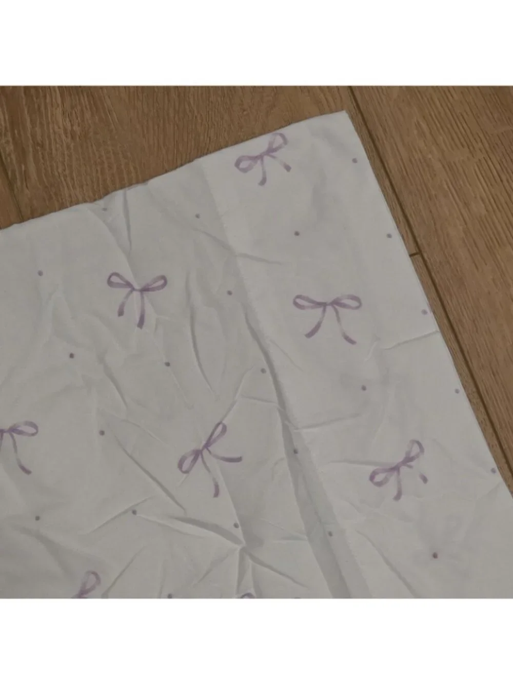 Rachel Zoe White & Lavender Purple Bow Print Standard Pillowcase